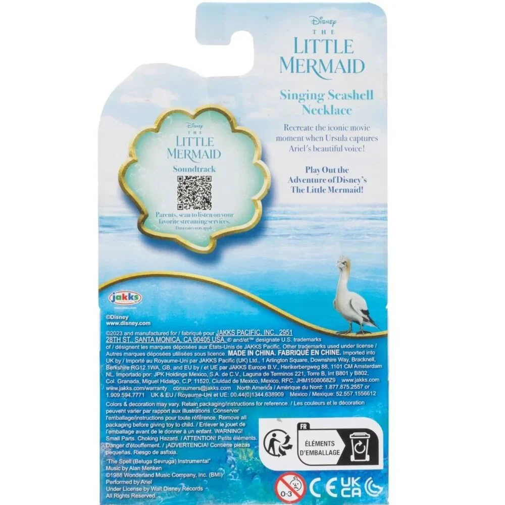 DISNEY The Little Mermaid Ariel SINGING Seashell LIGHT UP Necklace NEW